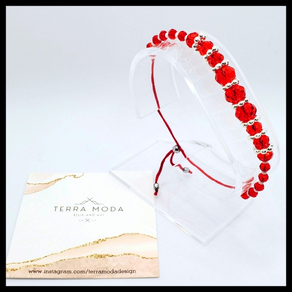 Terra Moda Glass Bead Friendship Bracelet - Red